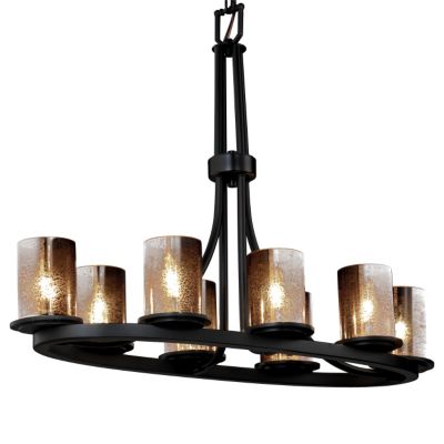 Fusion Mercury Glass Dakota Oval Ring Chandelier by Justice Design Group - Starlight Lighting USA and Canada
